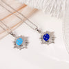 Pendant Necklace Copper Mixed Gemstone Setting Geometric Style Electroplated For Women