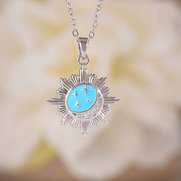 Pendant Necklace Copper Mixed Gemstone Setting Geometric Style Electroplated For Women