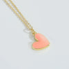 Pendant Necklace Copper Mixed Gemstone Setting Heart Shape Electroplating Simple Style Women's