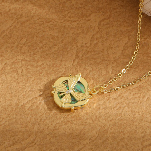 Pendant Necklace Copper Mixed Gemstone Setting Heart Shape Electroplating Simple Style Women's