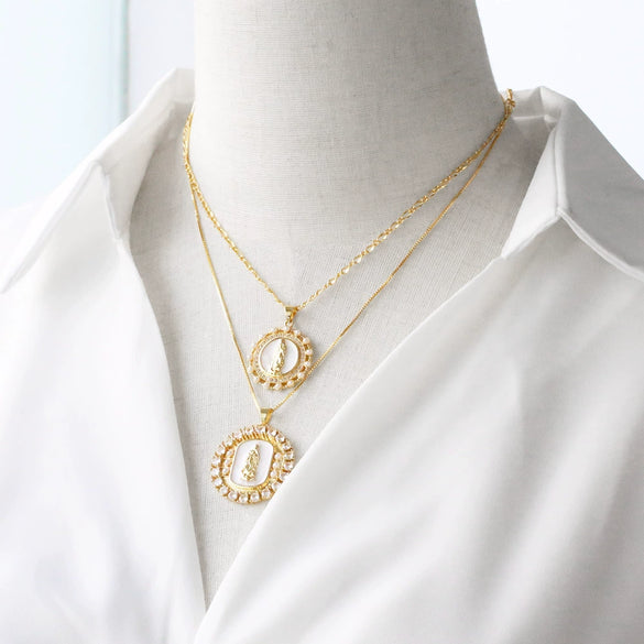 Pendant Necklace Copper Plated 18K Gold Geometric Heart Shape Unisex Electroplating