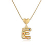 Pendant Necklace Copper Plated 18K Gold Set Zircon Geometric Letter Design