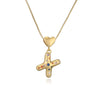 Pendant Necklace Copper Plated 18K Gold Set Zircon Geometric Letter Design
