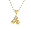 Pendant Necklace Copper Plated 18K Gold Set Zircon Geometric Letter Design