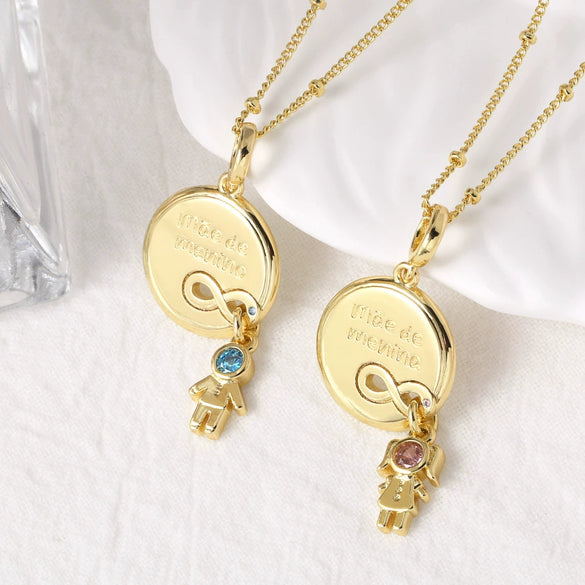 Pendant Necklace Copper Plated 18K Gold With Cartoon Characters U Shaped Design For Unisex