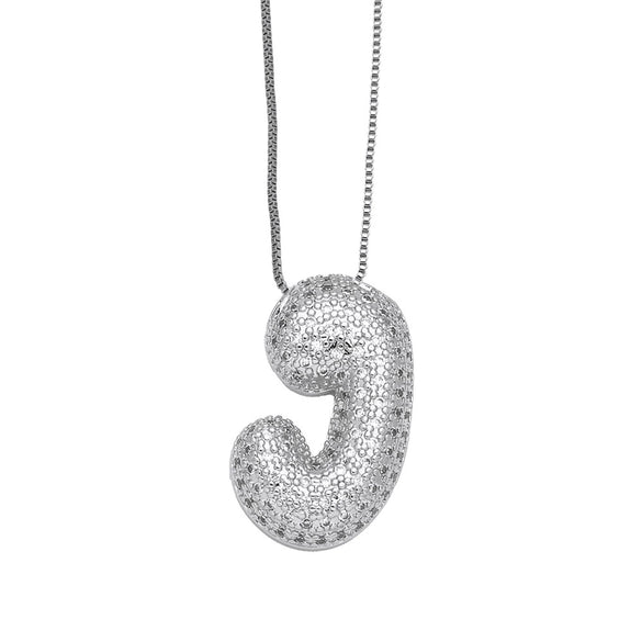 Pendant Necklace Copper Plated Real Gold Inlaid With Zircon Letter Design