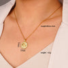 Pendant Necklace Copper Plated Real Gold Light Luxury Geometric Mixed Gemstone Setting Jewelry O Word Chain
