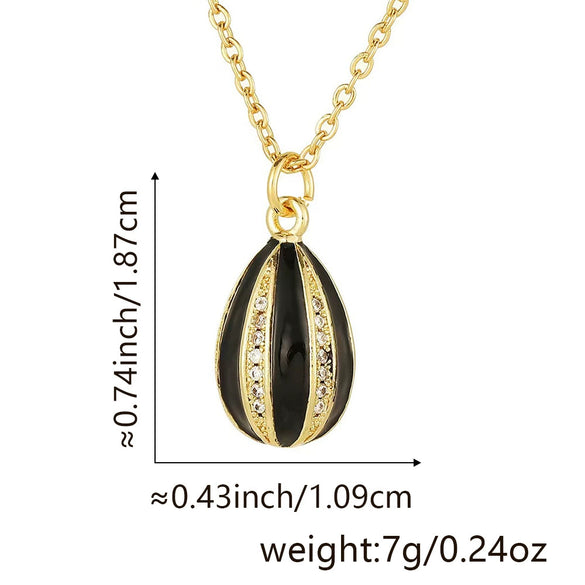 Pendant Necklace Copper Plated Real Gold Microinlaid Zircon Egg Geometric Light Luxury