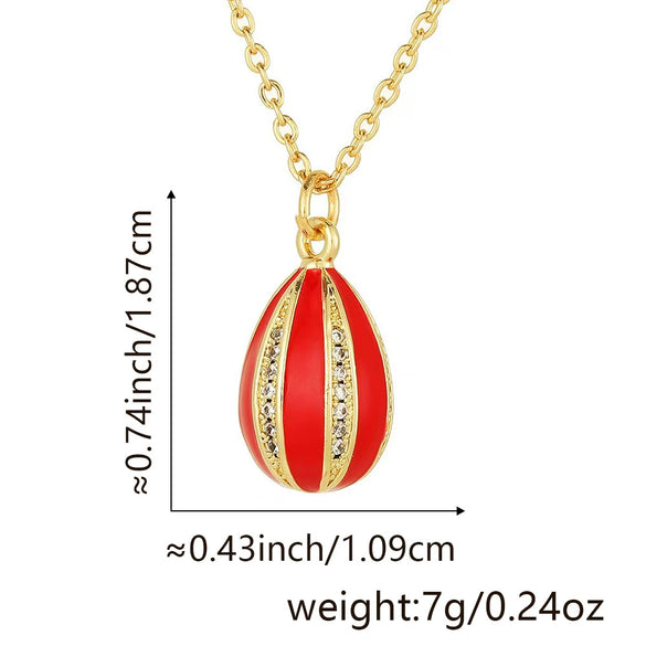 Pendant Necklace Copper Plated Real Gold Microinlaid Zircon Egg Geometric Light Luxury