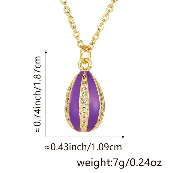 Pendant Necklace Copper Plated Real Gold Microinlaid Zircon Egg Geometric Light Luxury