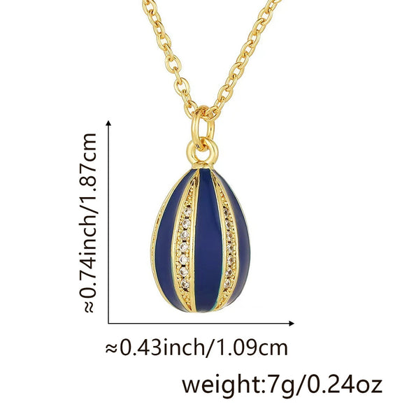 Pendant Necklace Copper Plated Real Gold Microinlaid Zircon Egg Geometric Light Luxury