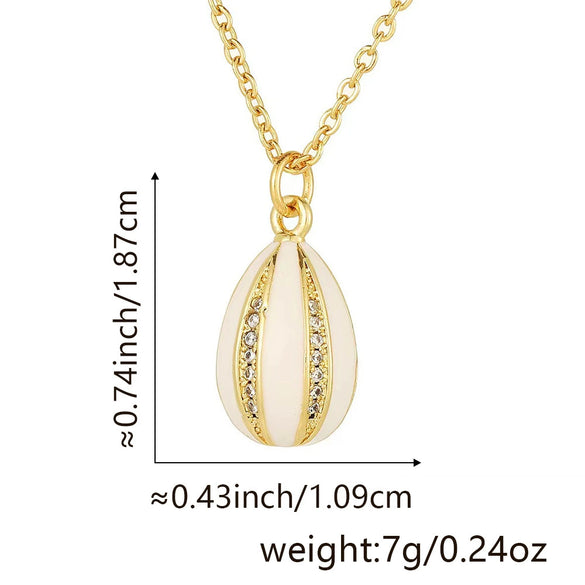 Pendant Necklace Copper Plated Real Gold Microinlaid Zircon Egg Geometric Light Luxury
