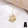 Pendant Necklace Copper Real Gold Plated Love Fivepointed Star Heart Geometric Hiphop Ochain Unisex