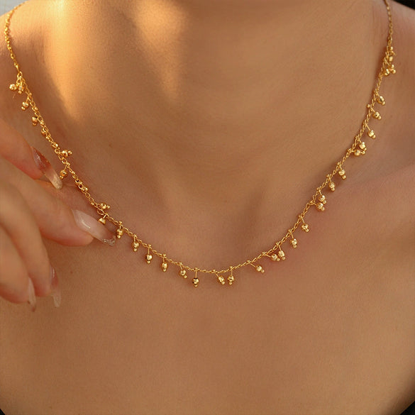 Pendant Necklace Copper 316L Stainless Steel Geometric Light Luxury Stitching Gourd Tassel Electroplated For Women