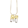Pendant Necklace Copper Twocolor Goldplated With Letter Pattern For Women