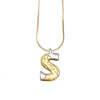 Pendant Necklace Copper Twocolor Goldplated With Letter Pattern For Women