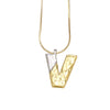 Pendant Necklace Copper Twocolor Goldplated With Letter Pattern For Women