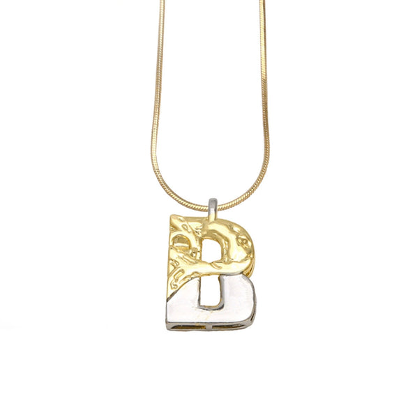 Pendant Necklace Copper Twocolor Goldplated With Letter Pattern For Women