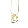 Pendant Necklace Copper Twocolor Goldplated With Letter Pattern For Women