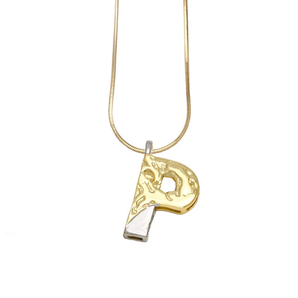 Pendant Necklace Copper Twocolor Goldplated With Letter Pattern For Women