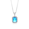Pendant Necklace Copper U Shape Microinlaid Zircon Minimalist Geometric