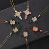 Pendant Necklace Copper With Zirconia Geometric Style