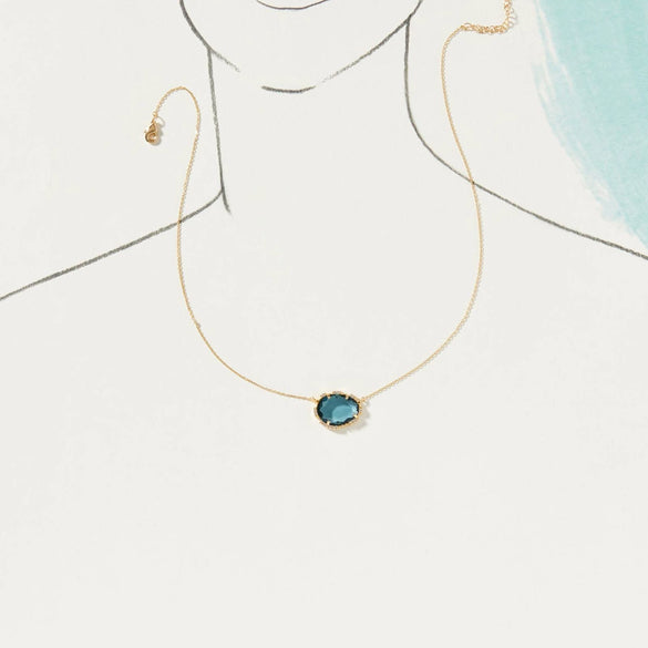 Pendant Necklace Copper Zircon Geometric Electroplated Minimalist Colorful Birthstone