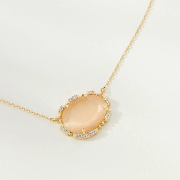Pendant Necklace Copper Zircon Geometric Electroplated Minimalist Colorful Birthstone