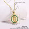 Pendant Necklace Copper Zircon Geometric Style