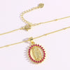 Pendant Necklace Copper Zircon Geometric Style