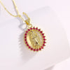 Pendant Necklace Copper Zircon Geometric Style