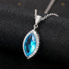 Pendant Necklace Copper Zircon Mixed Gem Inlay Geometric Horseeye For Women