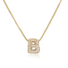 Pendant Necklace Copper Zirconia Letter Hip Hop Box Chain Women's