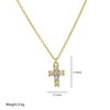 Pendant Necklace Copper Zirconium Birthstone Cross Electroplating Ochain For Women