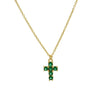 Pendant Necklace Copper Zirconium Birthstone Cross Electroplating Ochain For Women