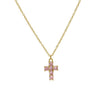 Pendant Necklace Copper Zirconium Birthstone Cross Electroplating Ochain For Women