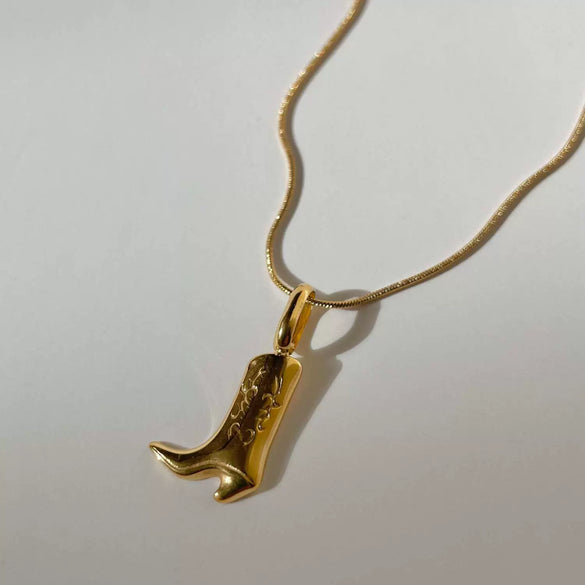 Pendant Necklace Cowboy Boots Style Copper Electroplated Jewelry