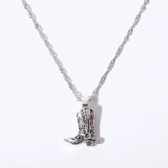Pendant Necklace Cowboy Boots Style Copper Electroplated Jewelry