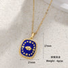 Pendant Necklace Devil's Eye Copper Inlaid Zircon Unisex O Word Chain