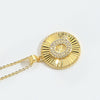 Pendant Necklace Disc Copper Mixed Gemstone Setting Electroplating Letters Numbers Text Style Unisex