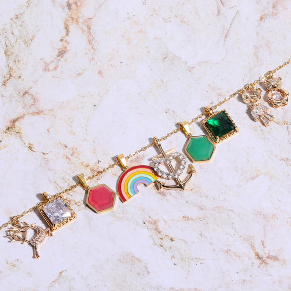 Pendant Necklace Diy Accessories Copper Gold Plated Geometric Zircon Eye Constellation Tarot Pendant