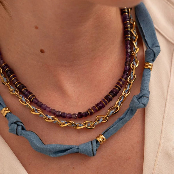 Pendant Necklace Fabric Seiko Regular Chain Ins Style