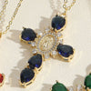 Pendant Necklace Female Niche Fashion Cross Virgin Portrait Copper Mixed Gem Inlay Electroplating Zircon Ochain