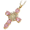 Pendant Necklace Female Niche Fashion Cross Virgin Portrait Copper Mixed Gem Inlay Electroplating Zircon Ochain