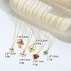 Pendant Necklace For Women Copper Geometric Shape Mixed Gemstone Setting Electroplating Heart Envelope Love Lock Design
