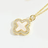 Pendant Necklace Fourleaf Clover Geometric Copper Mixed Gemstone Electroplating For Women