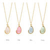 Pendant Necklace Geometric Fresh Green Titanium Steel Plated 18K Gold For Women