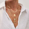 Pendant Necklace Geometric Pattern Alloy Copperclad Iron Iron Copper Snake Bone Chain Electroplating