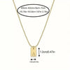 Pendant Necklace Geometric Titanium Steel Engraving Square Letter Style 14K Gold Plated