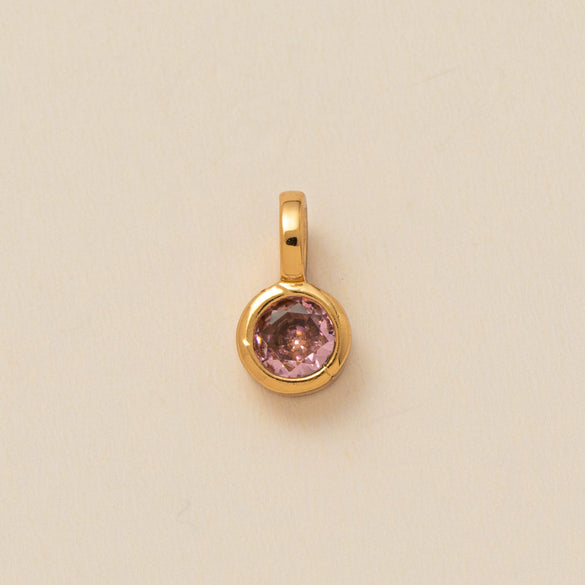 Pendant Necklace Glass Zircon Copper Electroplating Hexagonal Round Shape Birthstone December